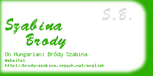 szabina brody business card