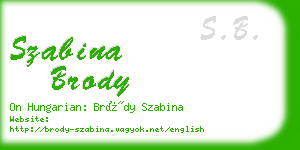 szabina brody business card